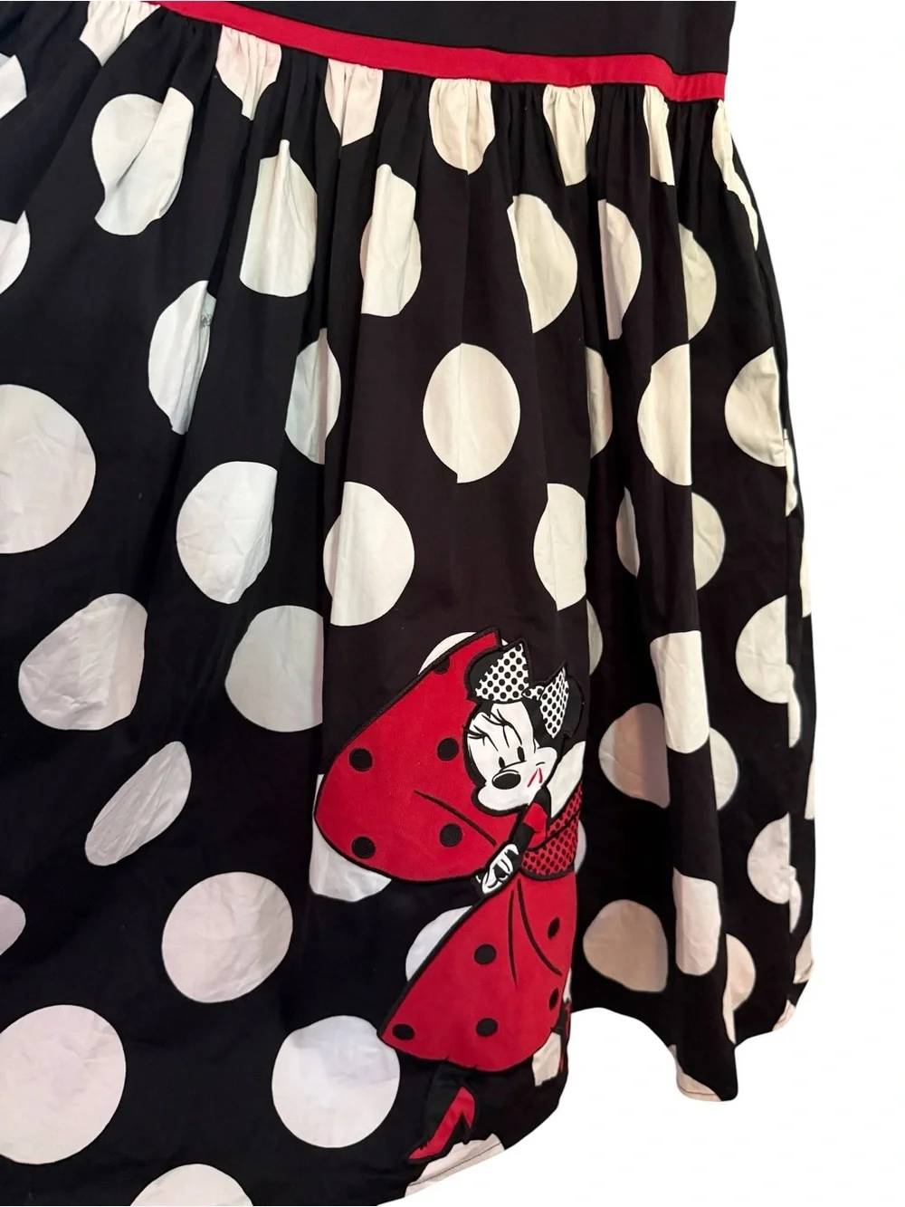Disney Dress Shop Pin up Minnie Mouse Black & Red Polka Dot Party Dress size XL